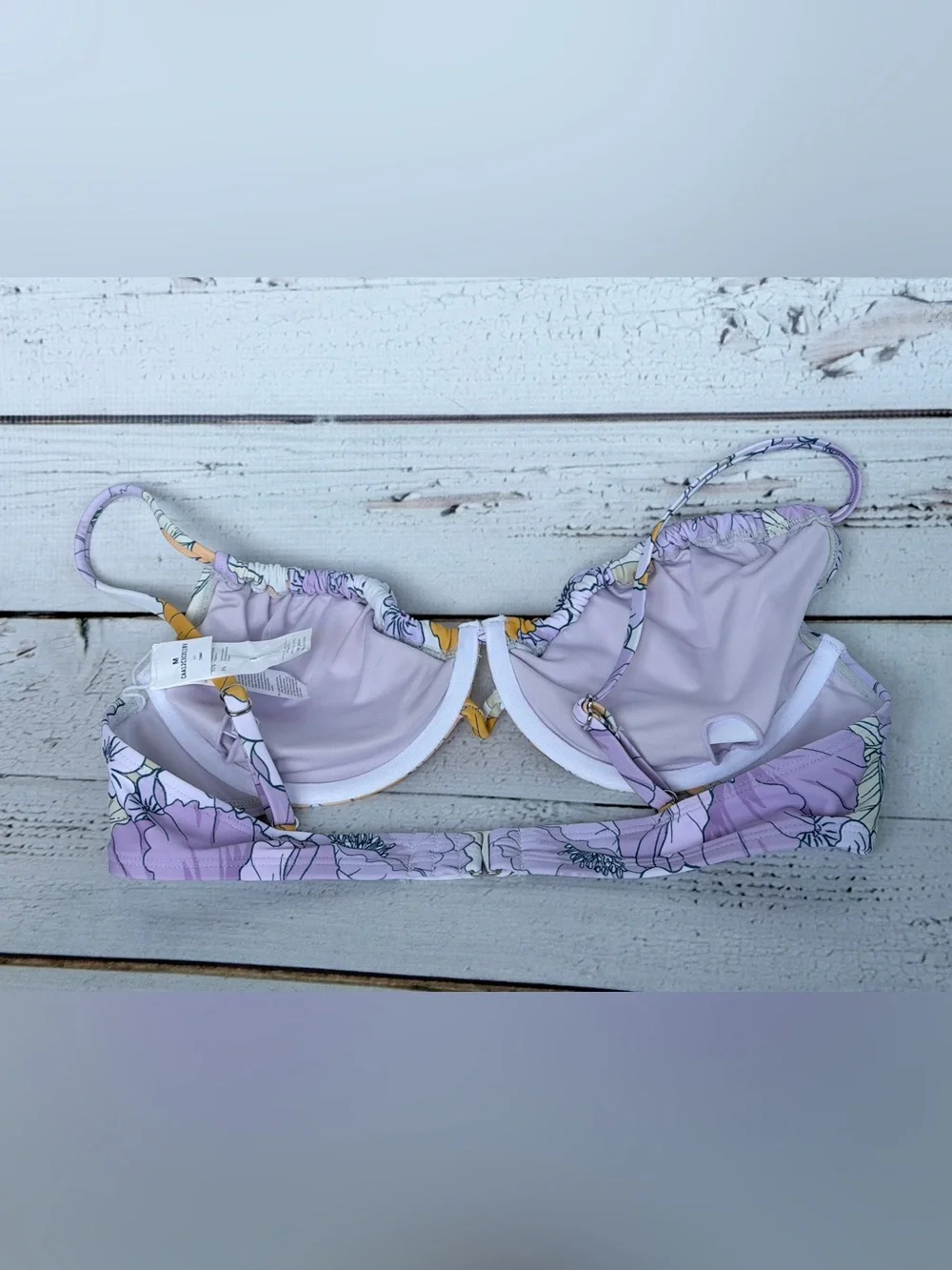 Cupshe Lavender & Orange Floral High-Waist Bikini Set